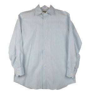 Tommy Bahama Dress Shirt Mens 15.5 32-33 White Stripe Long Sleeve Button Up Work